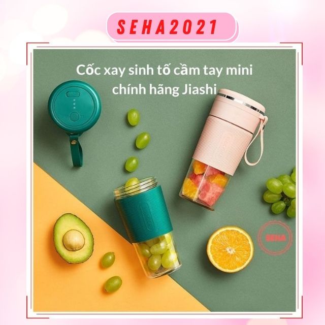 [Mã ELHA22 giảm 5% đơn 300K] Máy Xay Sinh Tố Cầm Tay Mini Jiashi Sạc Điện Mang Du Lịch Seha2021