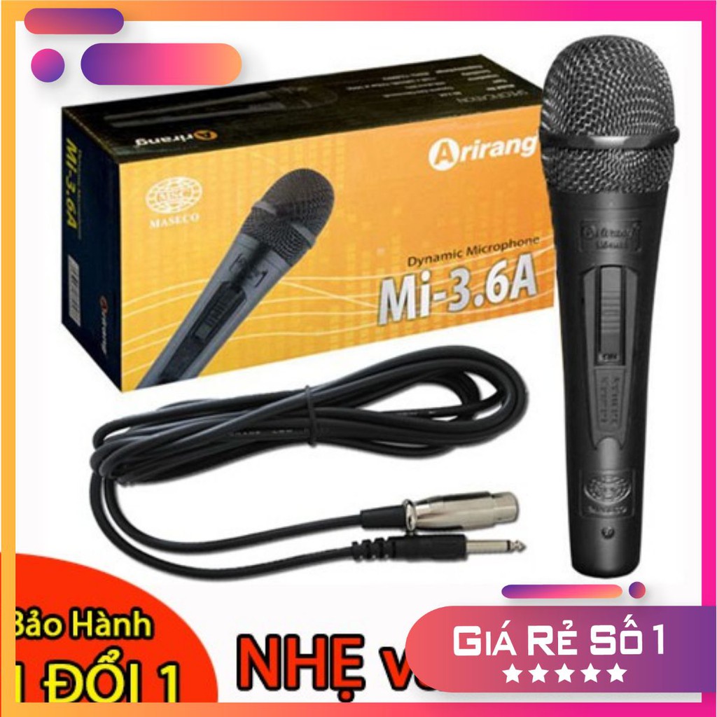 [Freeship] micro karaoke arirang mi 3 6 có dây hát lọc âm ấm, làm giọng hát trầm và hay - bảo hành 1 năm