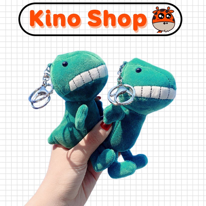 Móc khoá gấu bông khủng long xanh treo balo túi xách treo chìa khoá cute dễ thương Kino Shop