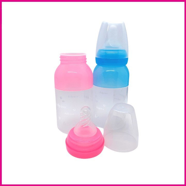 Bình sữa silicon siêu mềm baby love cổ chuẩn thân mềm 110ml tối đa 150ml cho bé