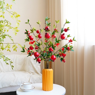 Cành lựu giả - lựu đỏ dài 80cm tài lộc cao cấp trang trí nhà cửa decor chụp ảnh
