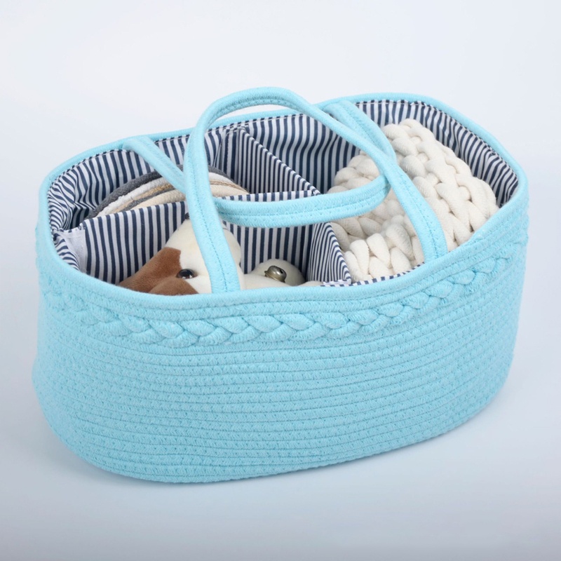 Giỏ Đựng Tã Lót Bằng Dây Cotton Bện Tiện Dụng