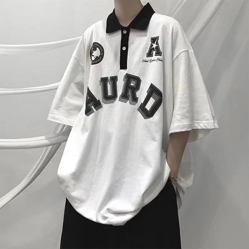 áo phông nam có cổ unisex  áo nỉ polo from rộng áo polo nam hiphop phong cách Hàn Quốc áo thun có cổ