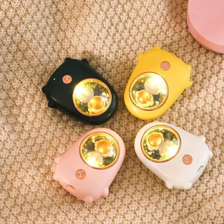 Máy sưởi cầm tay mini có đèn LED, máy sưởi ấm 1200Mah hình chú phi hành gia đáng yêu
