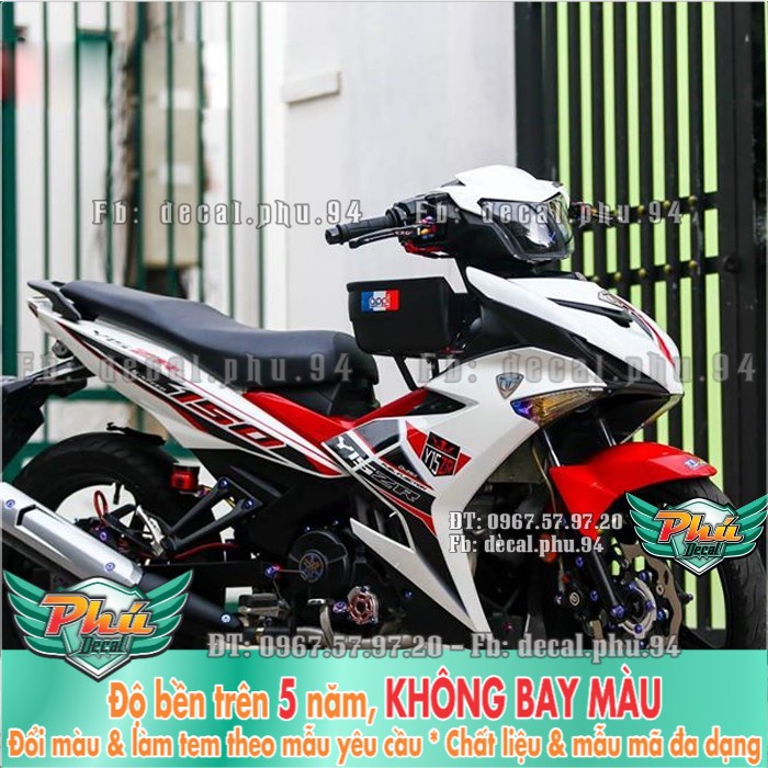 Tem rời EX 150 trắng đỏ Y15 ZR (P) -1