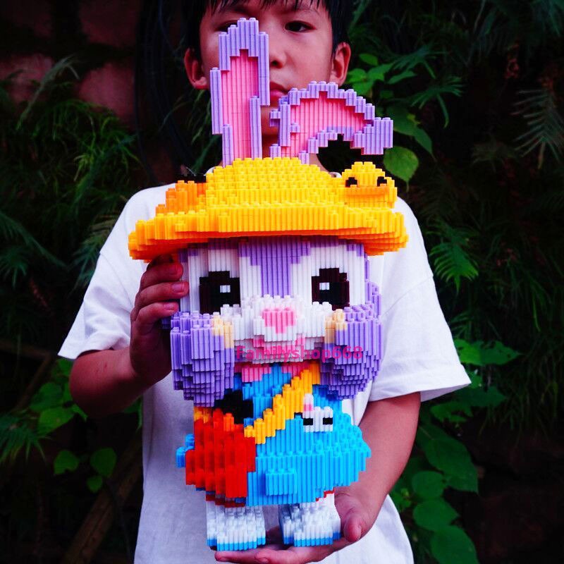 Xếp hình Le go thỏ tím StellaLou cỡ lớn 39cm nhân vật hoạt hình 3D lắp ráp mô hình cỡ lớn Chuẩn Mẫu