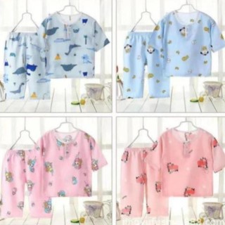 Bộ ngủ cotton lụa cho bé hàng Quảng Châu