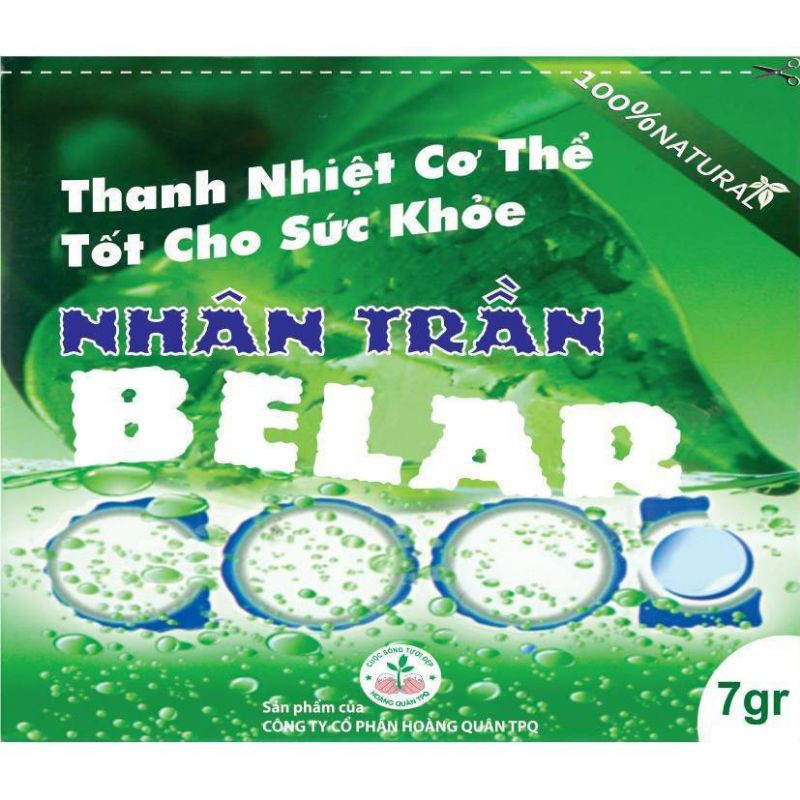 Bột Sủi Thanh Nhiệt NHÂN TRẦN BELAR COOL hộp 10 gói