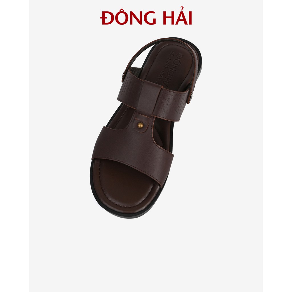 &quot;TẶNG NGAY 30K khi theo dõi gian hàng &quot;Sandal nam Đông Hải da bò cao cấp quai ngang chữ T đế cao su 3cm - S3212