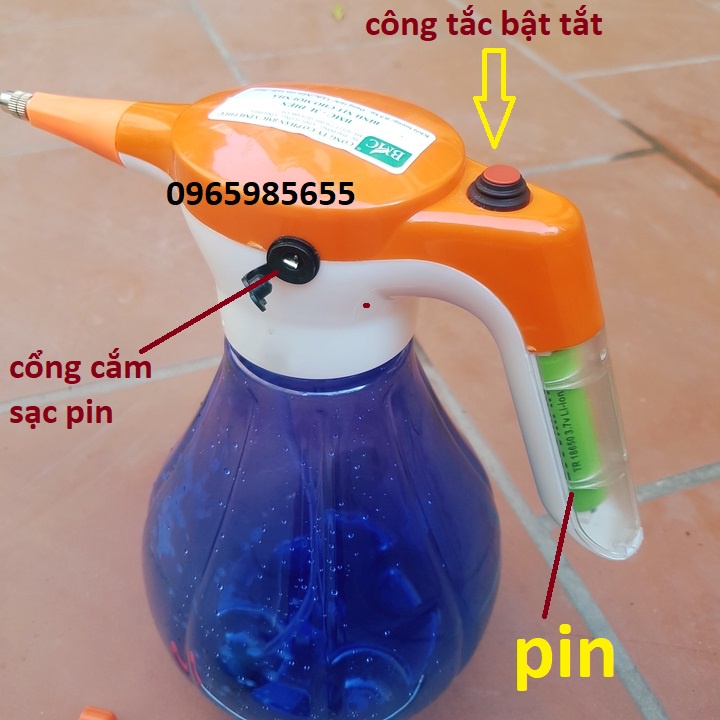 Bình bơm xịt điện 3 lít chính hãng BMC - Bình phun thuốc tưới cây điện, bình bơm xịt khử trùng
