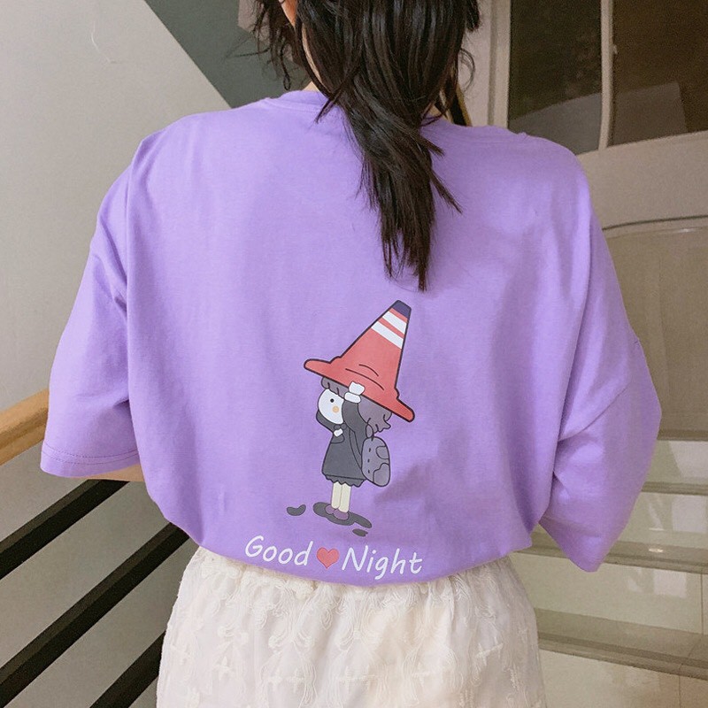 Áo thun unisex form rộng tay lỡ phông oversize nam nữ ulzzang KOMBOH GOOD NIGHT A56 | BigBuy360 - bigbuy360.vn