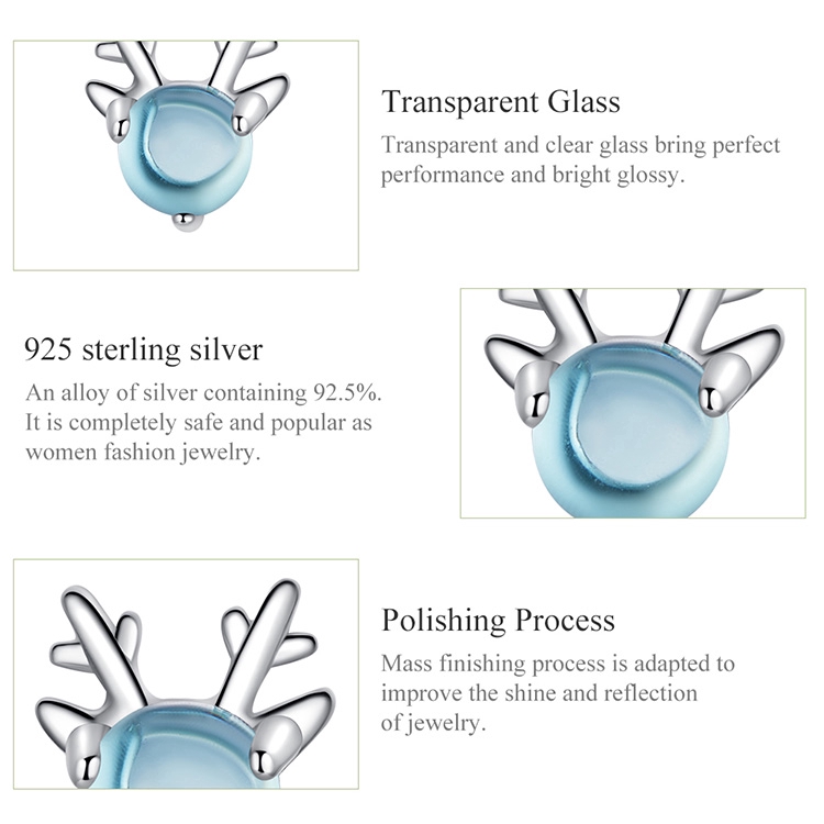 Đôi Bông Tai Bamoer Hình Nai Đính Đá Pha Lê Giả Thời Trang Cho Nữ