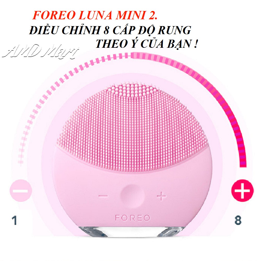 Máy rửa mặt FOREO LUNA MINI 2 , Máy rung CẦM TAY làm sạch SÂU DƯỚI da mặt, xe khít lỗ chân lông HT