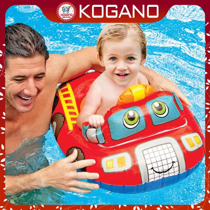 Phao bơi chống lật cho bé KOGANO xỏ chân an toàn cho trẻ em hình ô tô, máy bay, xe công trình đáng yêu SS-001100