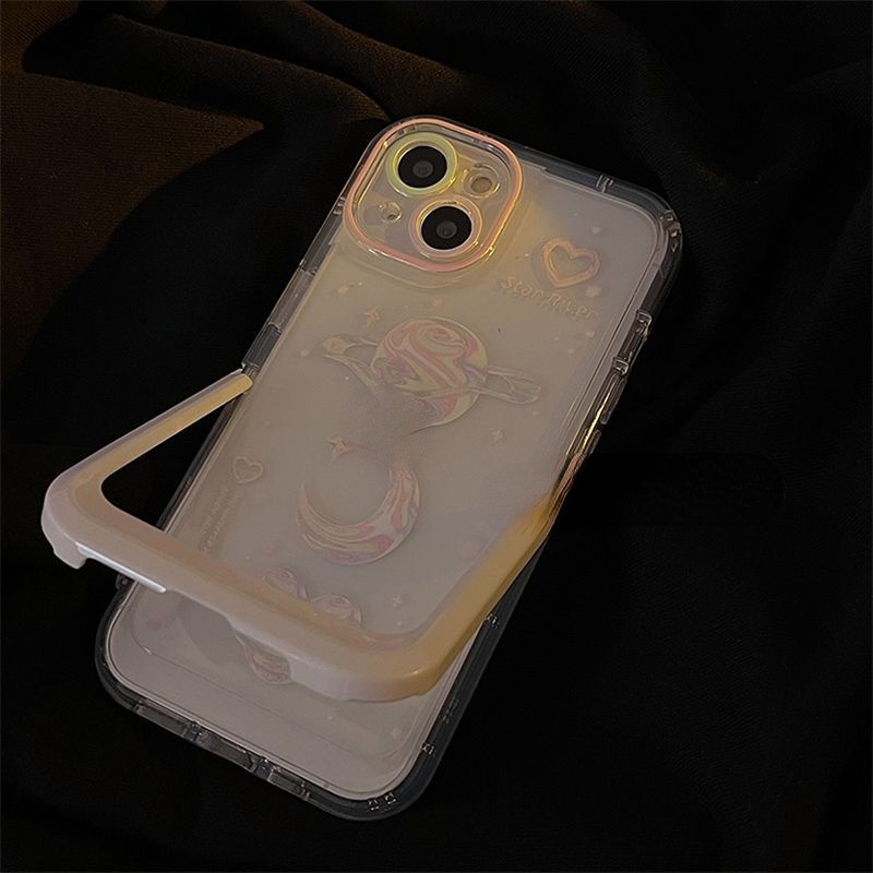 Ốp Điện Thoại Tpu In Hình Hành Tinh Màu Hồng Kem Cho iPhone 12 13 14 11 Pro Max X Xs Max Xr