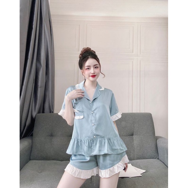 Đồ ngủ lụa phối tai bèo | BigBuy360 - bigbuy360.vn