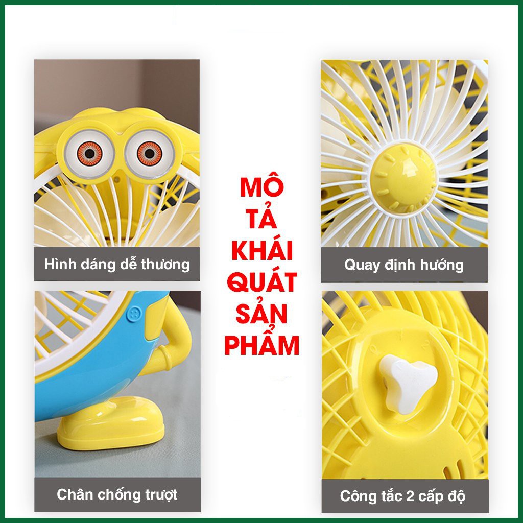 [CHỌN MẪU] Quạt để bàn hình thú dễ thương, quạt để bàn mini