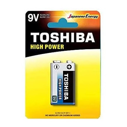 Pin vuông Alkaline Toshiba, 9V, không sạc, vỉ 1 viên, 6LR61GCP BP1