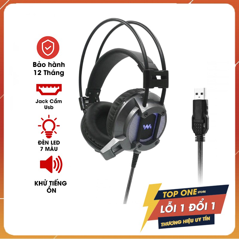 [ Chính Hãng ] Tai Nghe Chuyên Chơi Game Giá Rẻ Wangming 9600  Âm Thanh 7.1 Cổng USB Có Mic Bảo Hành 24 Tháng