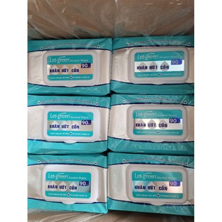 KHĂN ƯỚT CỒN LET-GREEN 90 MIẾNG