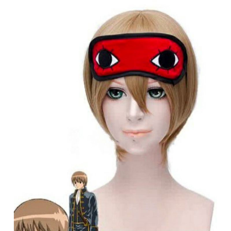 [sẵn] Wig/tóc giả Okita Sougo màu nâu sữa/nâu trà - Gintama (cơ bản nam thẳng)  vàng [Miu Cosplay]