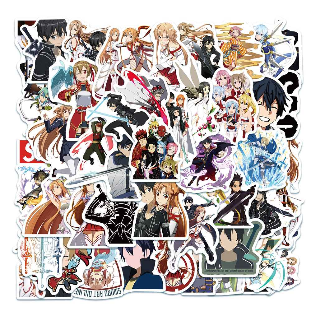 Stickers anime SAO Sword Art Online Kirito Asuna không thấm nước