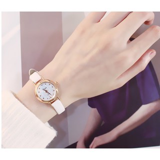 Đồng hồ nữ Yuhao dây da thời trang (Trắng)