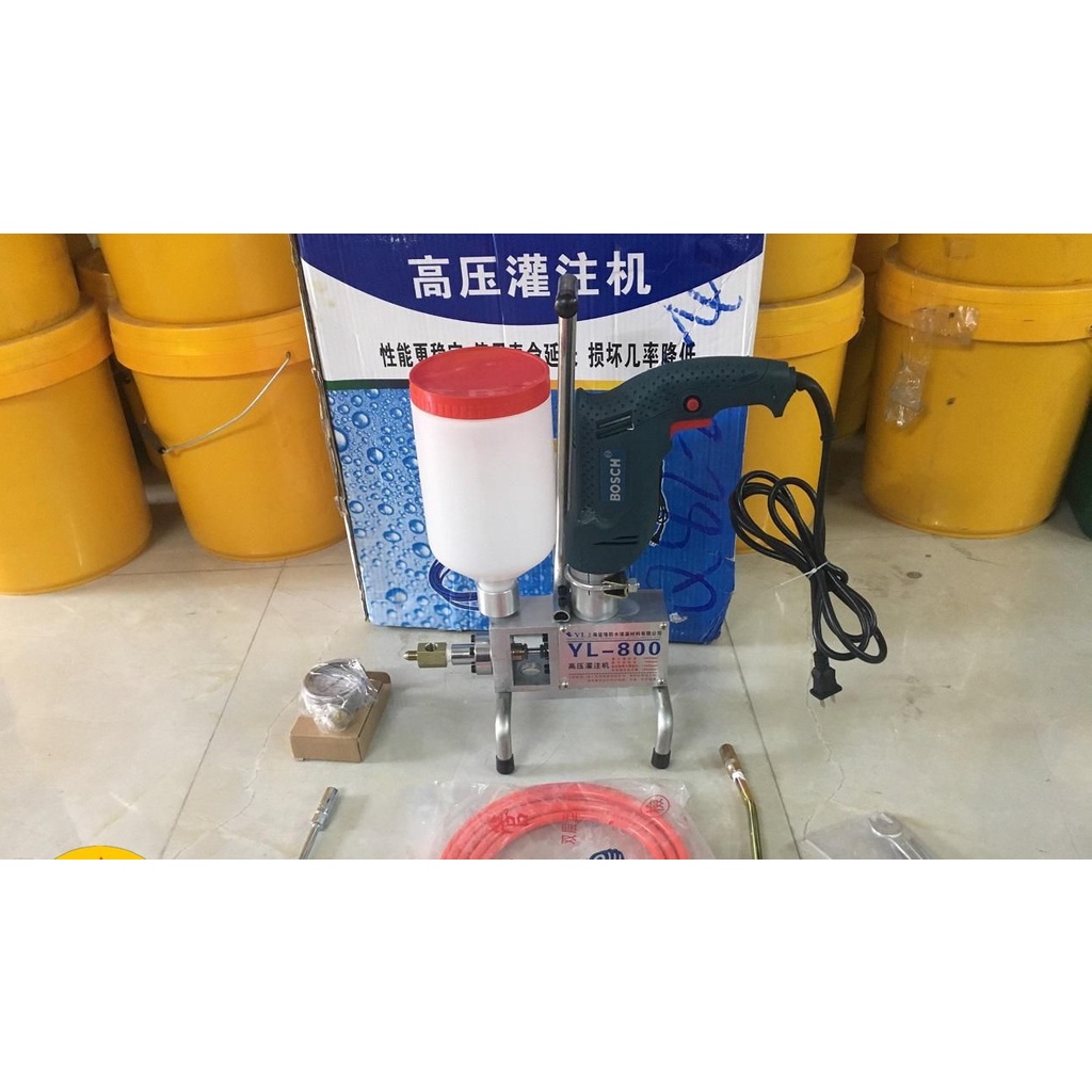 Bộ Máy bơm keo chống thấm YL 800. Thi công bơm PU Foam