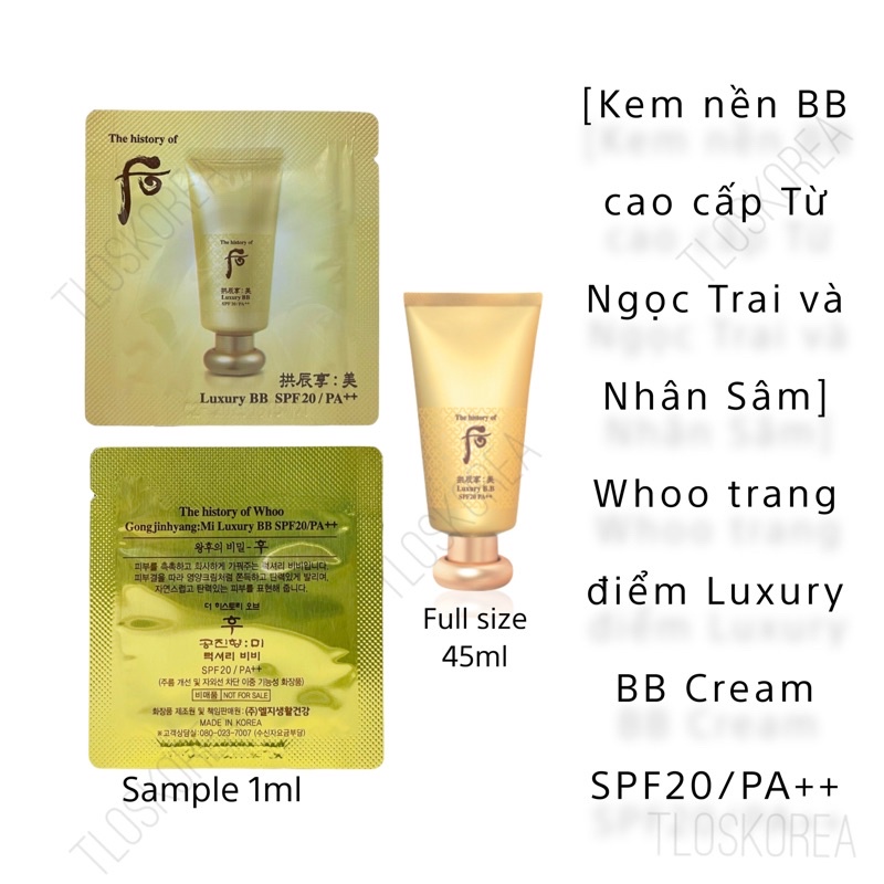 Sample Kem Trang Điểm Cao Cấp Whoo Gongjinhyang Mi Luxury Bb Cream Spf20