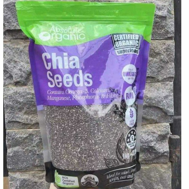 Túi 1Kg Hạt chia tím Absolute Organic nhập khẩu Úc