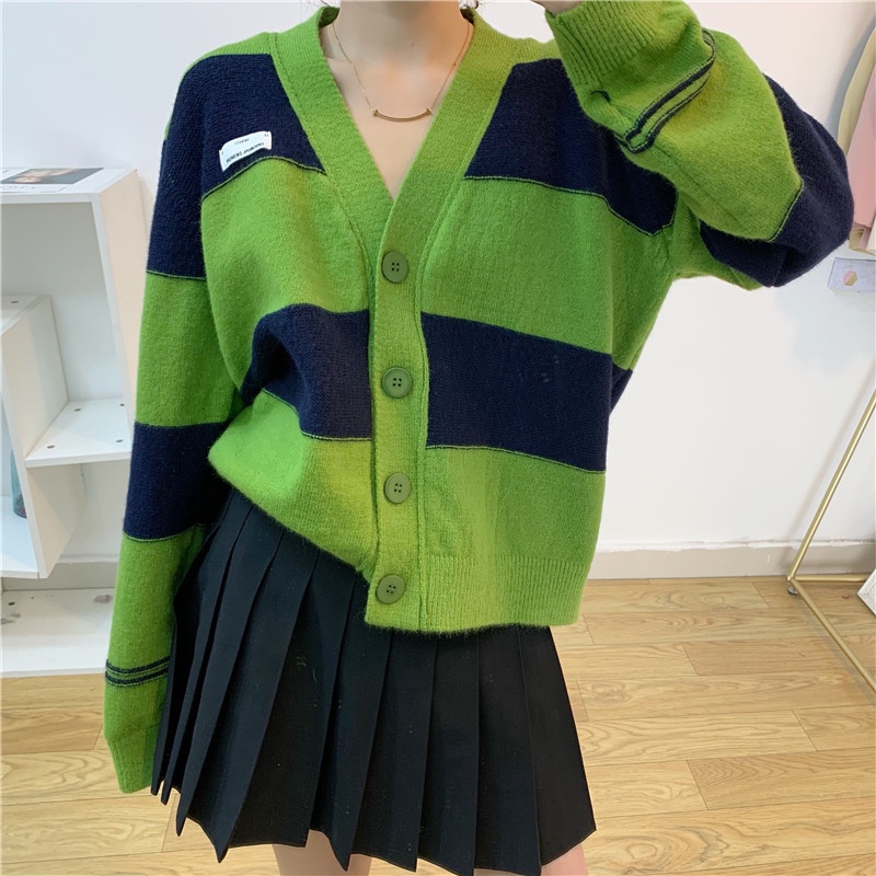 Áo Khoác Cardigan Dệt Kim Thời Trang Thu Đông Phong Cách Hàn Quốc