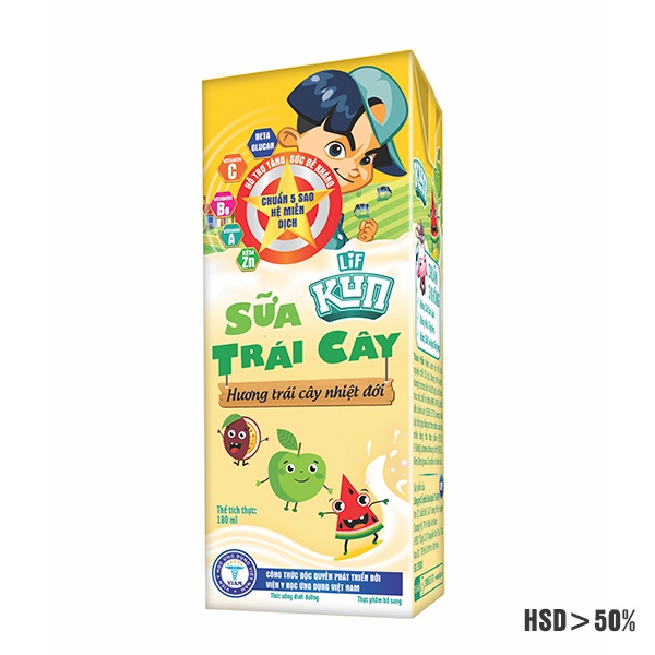 Sữa KUN Trái Cây Nhiệt Đới 180ml