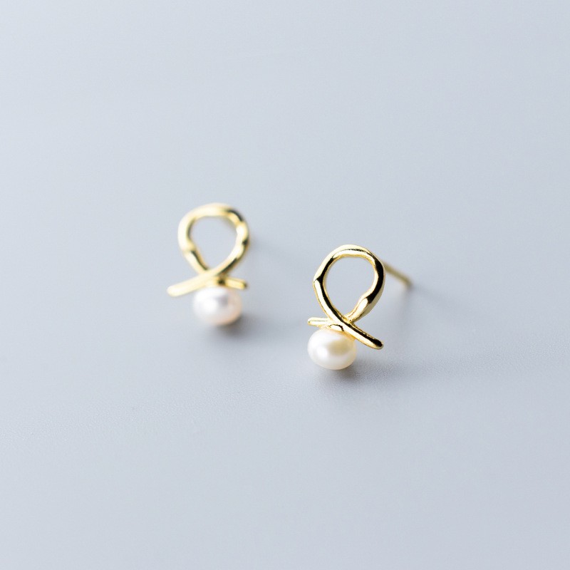 Khuyên tai bạc Ý trái tim đính ngọc G3109 - AROCH Jewelry