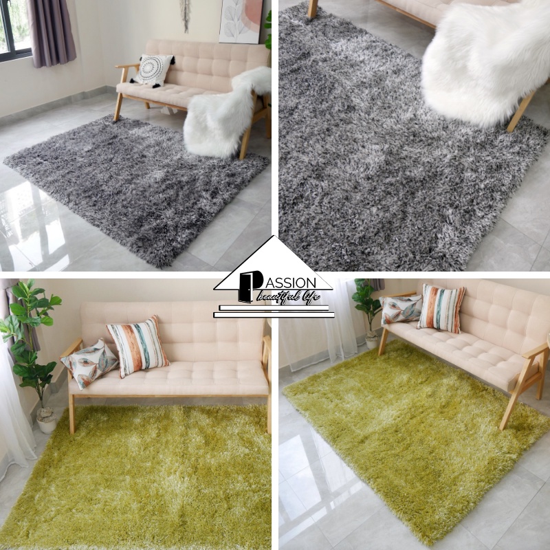 Thảm Lông Dệt Sợi Phối Màu Đế Canvas Thảm Trang Trí Cao Cấp