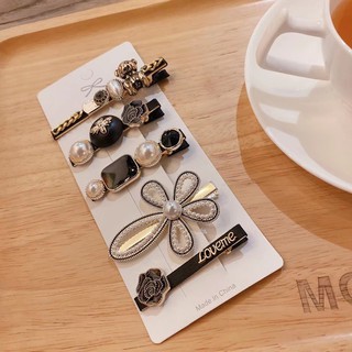 Kẹp Tóc Ngọc Trai Nữ Hàn Quốc Set 5