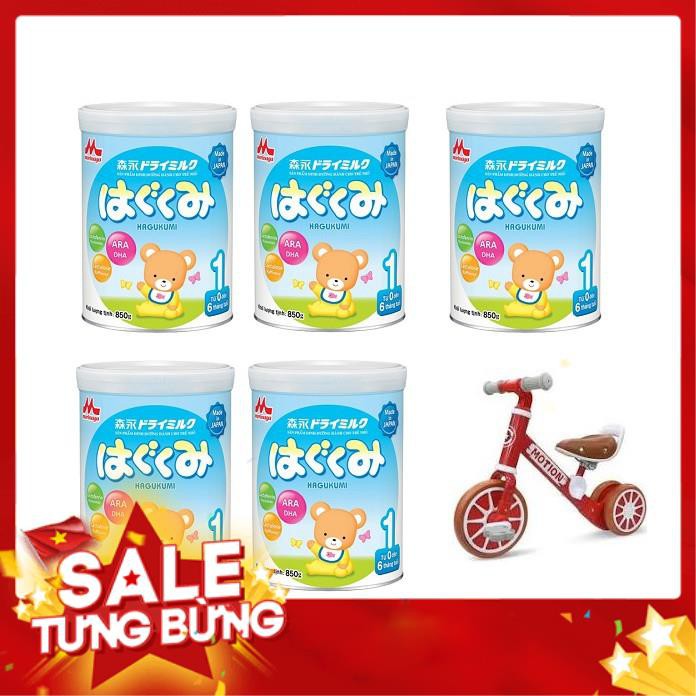 5 hộp sữa Morinaga Hagukumi (850g) - Tặng Xe chòi chân thăng bằng cho bé có bàn đạp 01