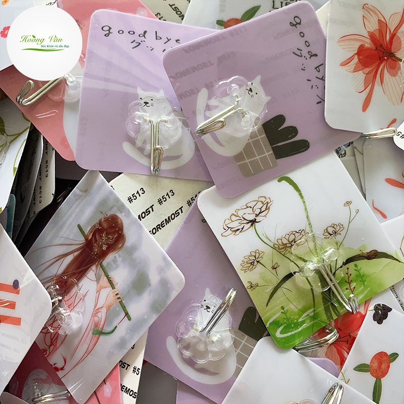 [Combo 20] Móc treo đồ dán tường họa tiết 3D siêu cute bám dính tốt - KT 8.5x8cm