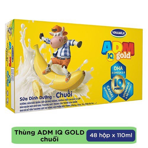 THÙNG 48 HỘP SỮA DINH DƯỠNG ADM GOLD CHUỐI 110ML