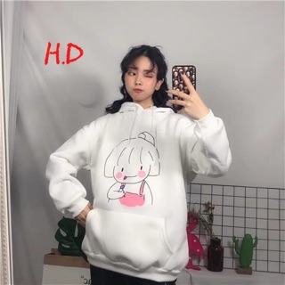 Áo hodie cô gái mặc yếm hồng HĐ04