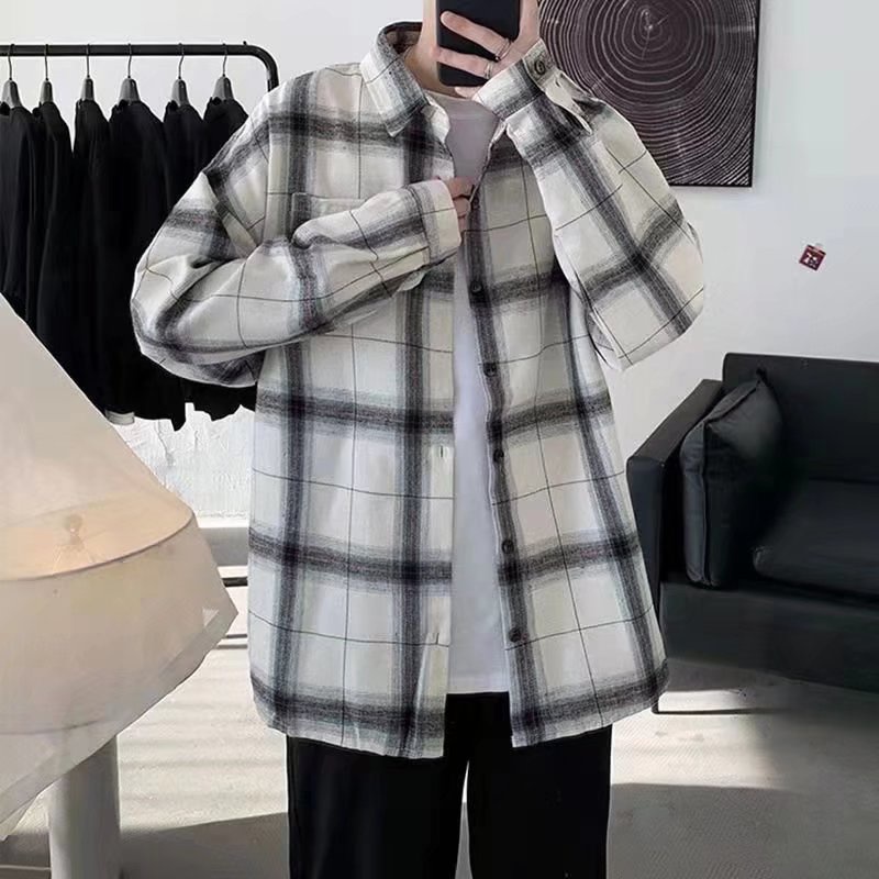 Áo Sơ Mi Nam Caro Phong Cách Vintage Cho áo sơ mi nữ form rộng áo sơ mi nhung tăm nữ áo sơ mi nam caro dài tay
