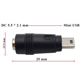 Đầu chuyển đổi DC 5.5×2.1mm sang Mini USB