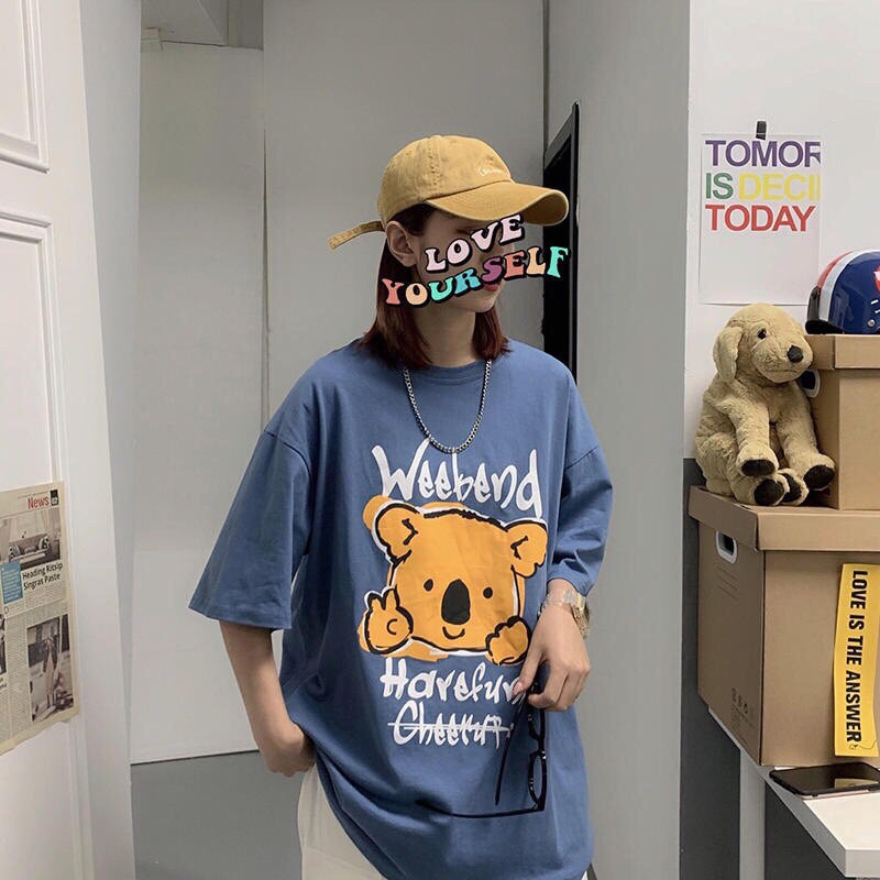 Áo đôi nam nữ FREESHIP Gấu weekend form rộng cực hot hit [thun cap