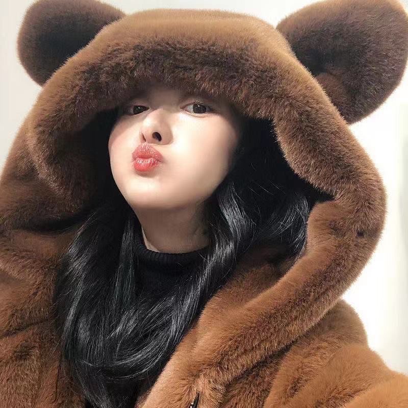ODER🐻 áo bông tai gấu quảng châu ấm áp dày dạn kèm ảnh thật cuỗi bài oder