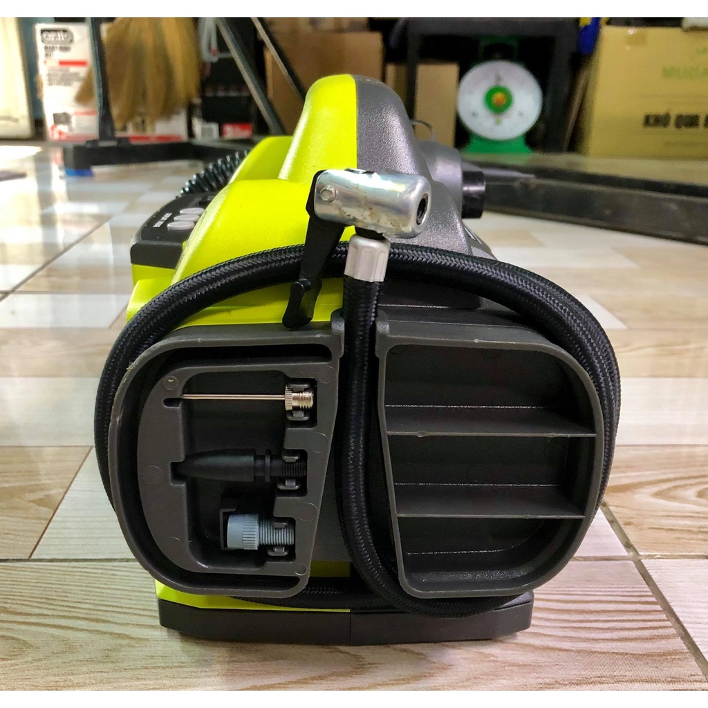 Máy bơm xe ôtô xạc pin Ryobi CIT1800G 18v 2ah full pin + sạc mới 95% giá rẻ hàng bãi Úc zin 100%