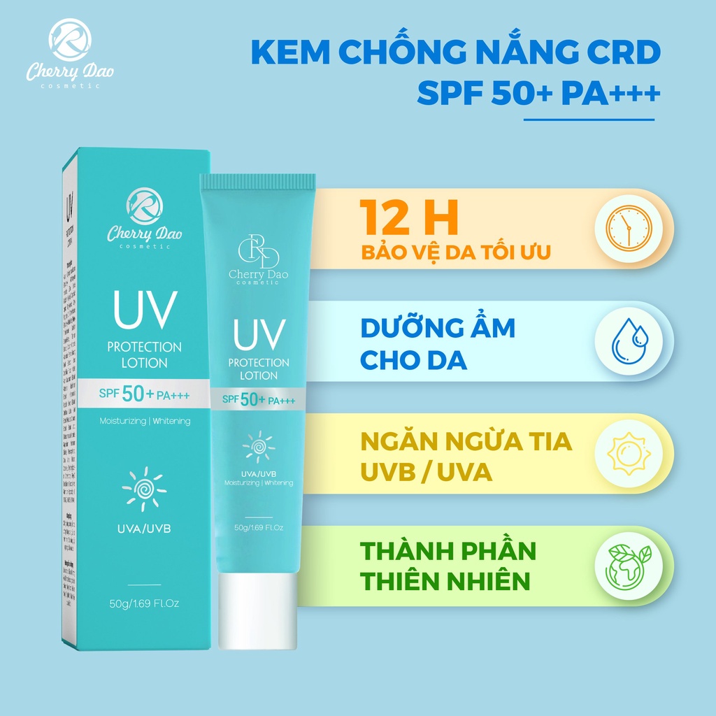 Kem chống nắng dưỡng trắng da mặt CRD SPF 50+ PA+++ chống nắng hoàn hảo giúp chống lão hóa, da trắng mịn | BigBuy360 - bigbuy360.vn