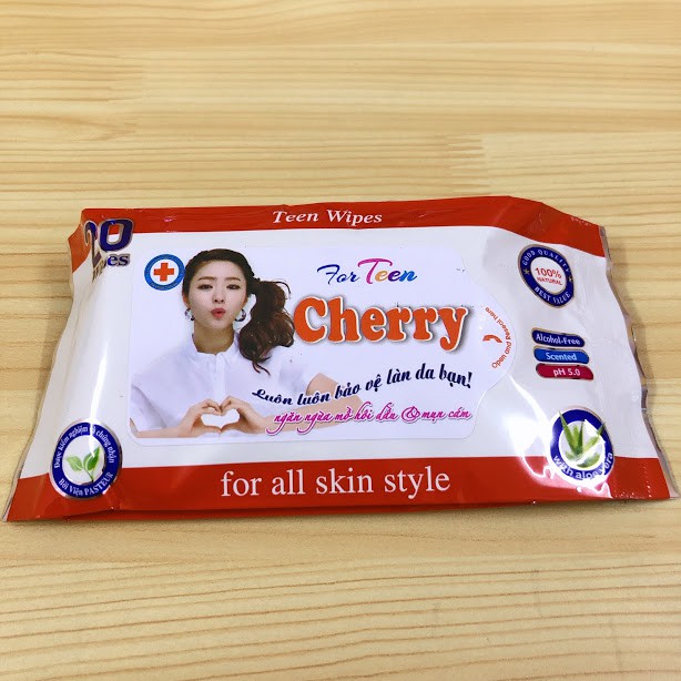 khăn GIẤY ƯỚT FOR TEEN CHERRY BỊCH 20 TỜ