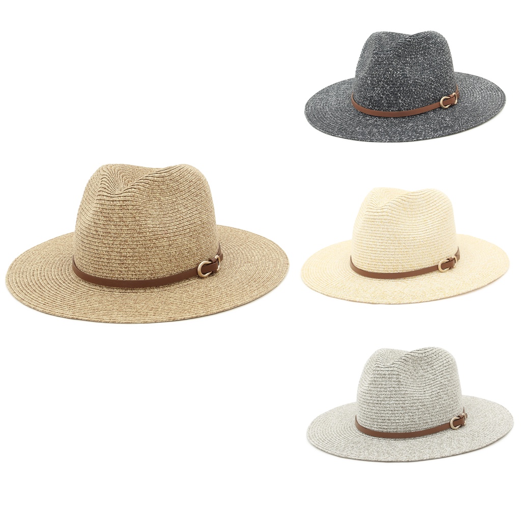 Nón Fedora Vải Da Thoáng Khí Thời Trang Mùa Hè 4 Màu Sành Điệu