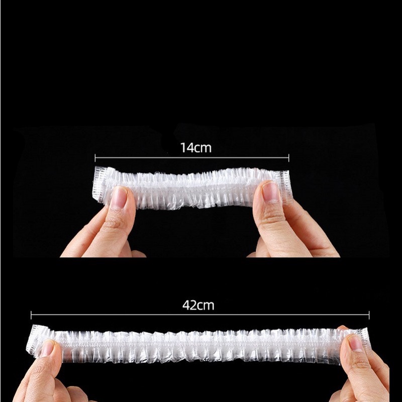 Set 100 Vỏ Bọc Bảo Vệ Bằng Nhựa Co Giãn Trong Suốt Dùng Một Lần Để Đựng Thức Ăn