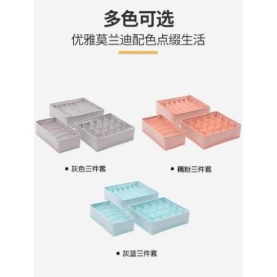 [XẢ KHO+FREE SHIP]  [ SIÊU SALE ] SET 3 TÚI ĐỰNG ĐỒ LÓT, TẤT 24 Ô ĐA NĂNG TIỆN LỢI MẪU MỚI 2020