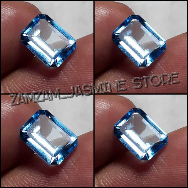 Vòng Tay Đá Topaz Thụy Sĩ Tự Nhiên Màu Xanh Dương Hq